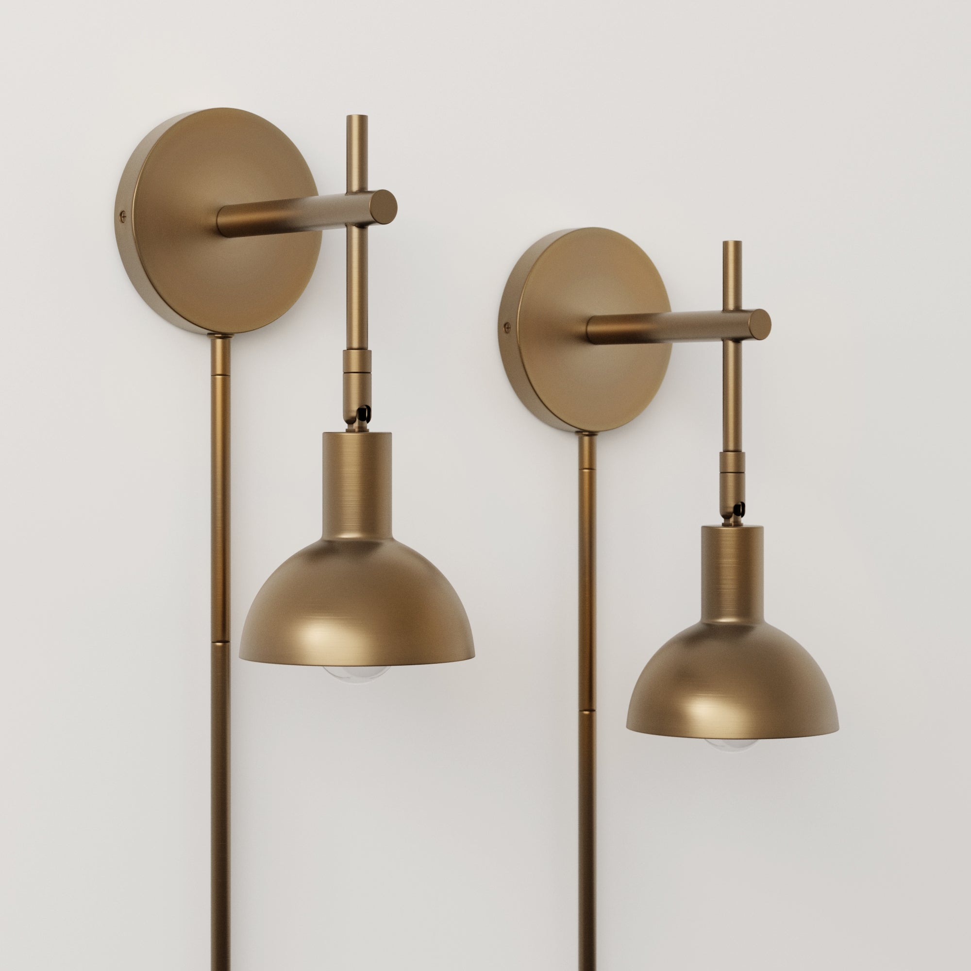 Plug-in Metal Wall Lights Brass (Set of 2)