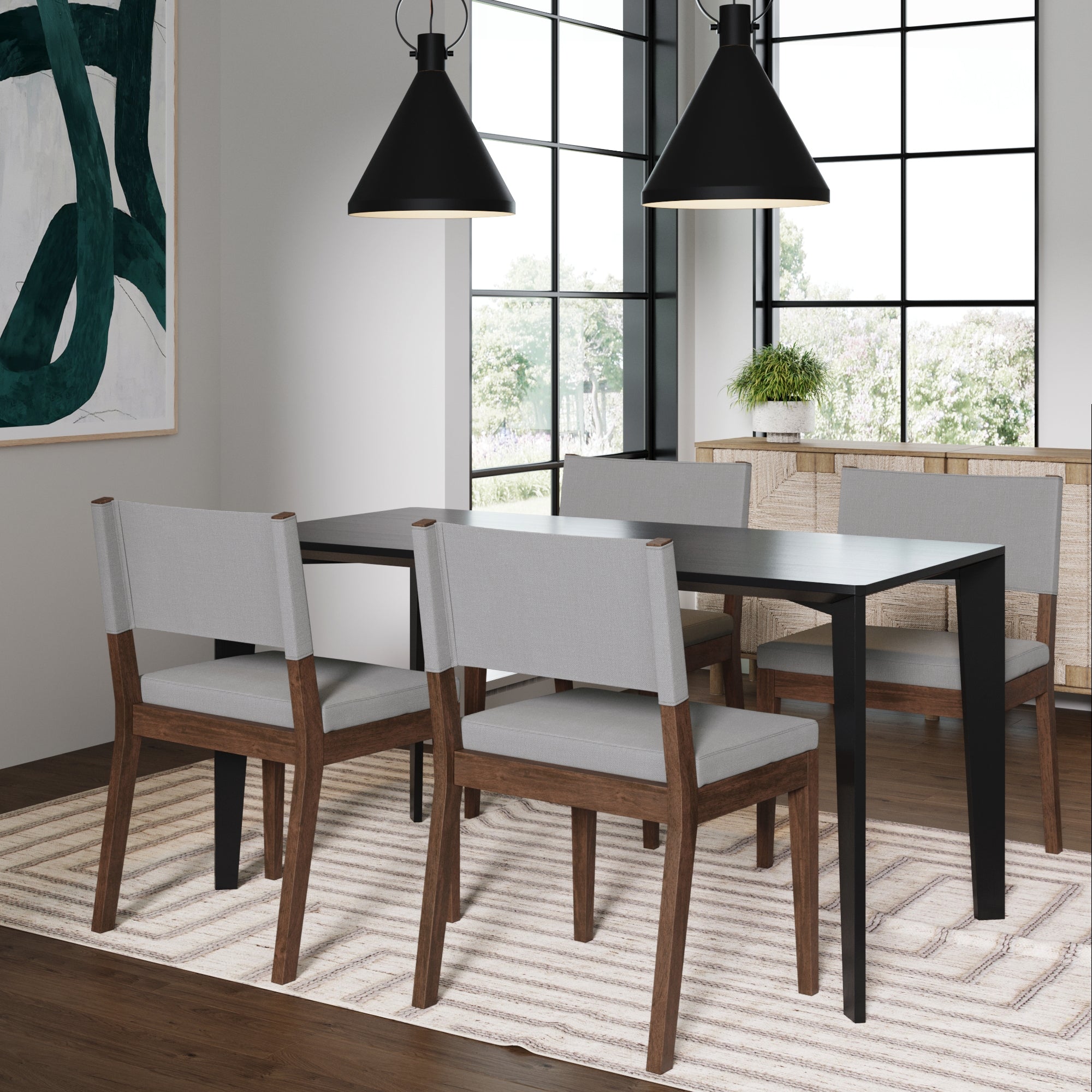 Upholstered Dining Chairs Dark Brown (Set of 4)