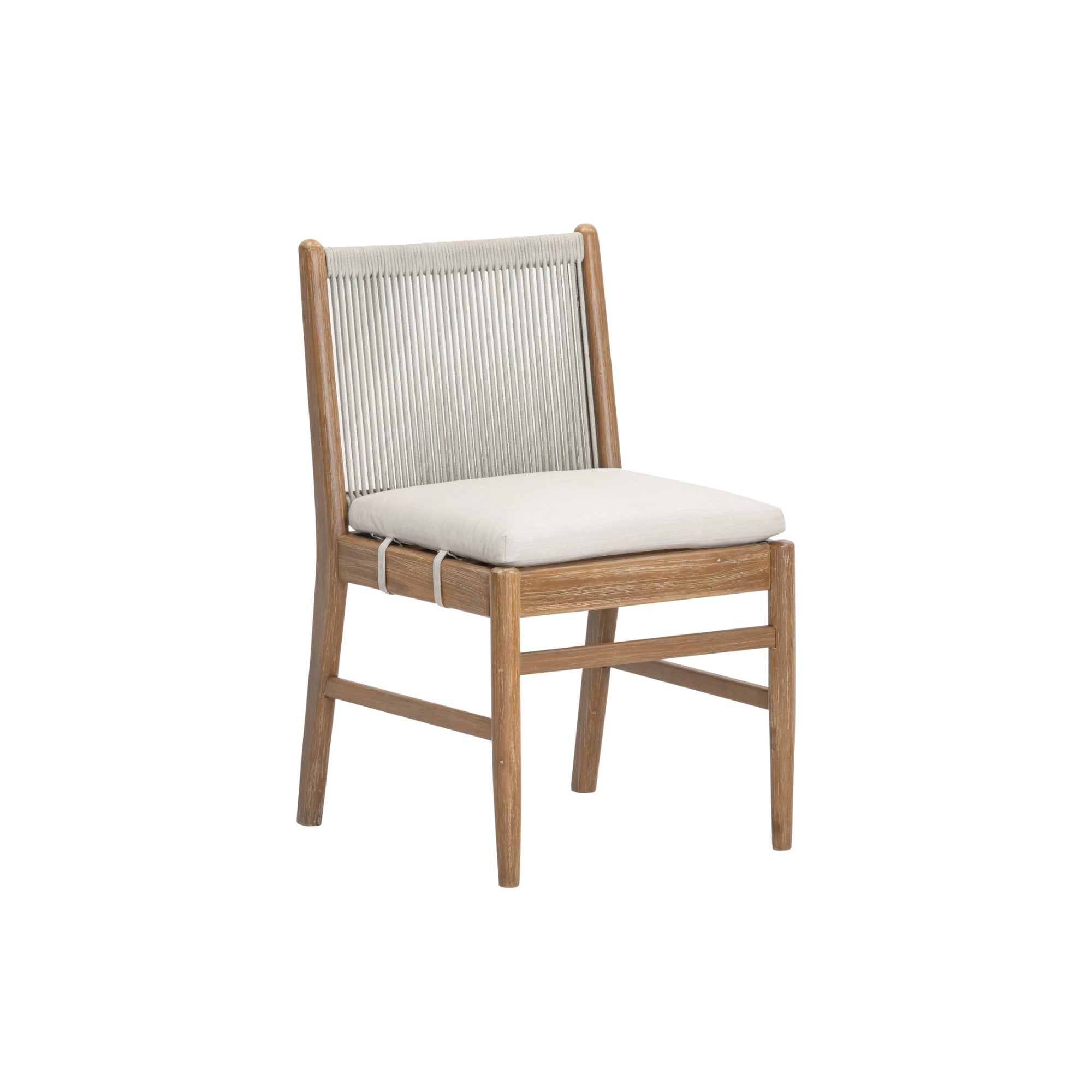 Woven Rope Back Dining Chair Brushed Light Brown