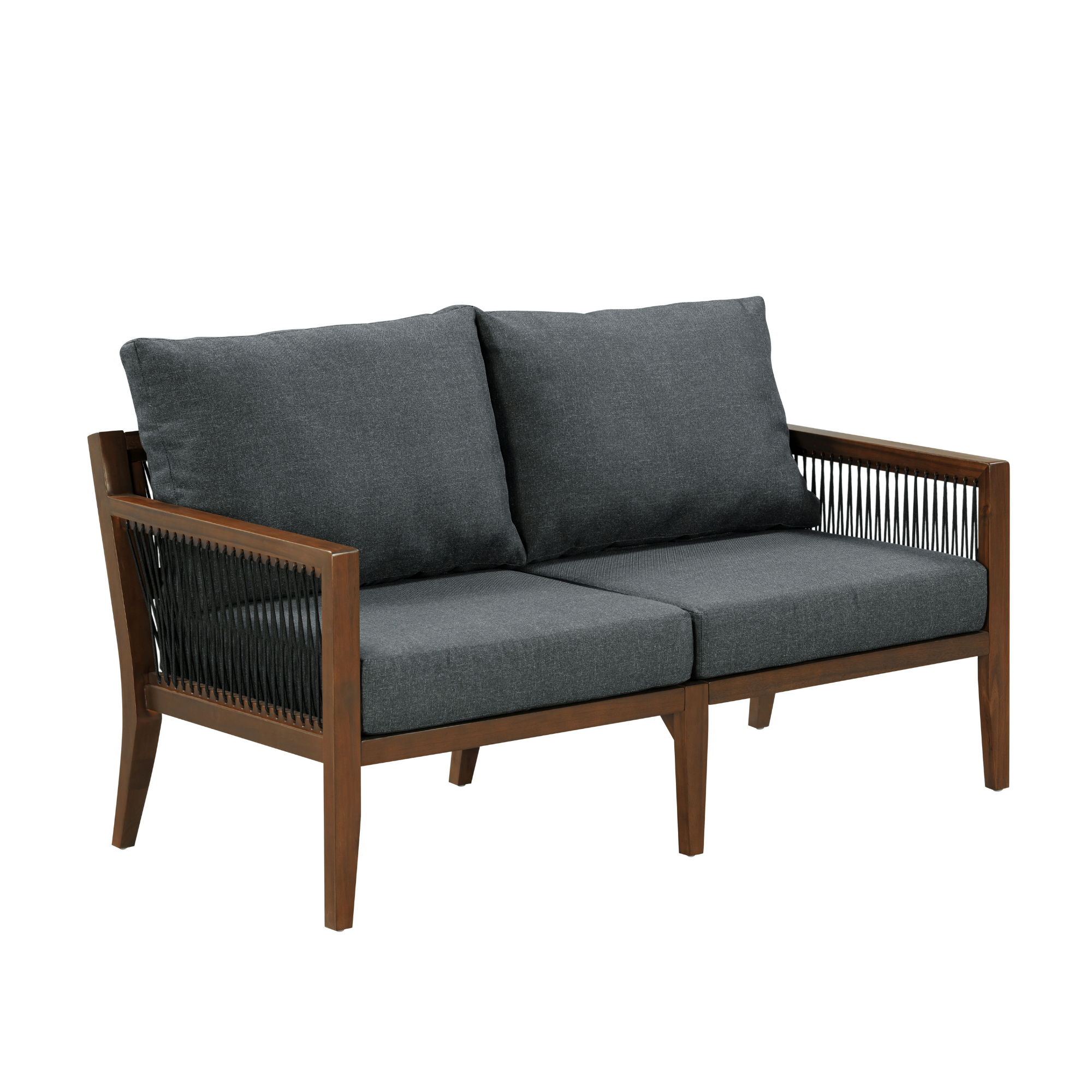 Outdoor Solid Wood Patio Sofa Dark Acacia