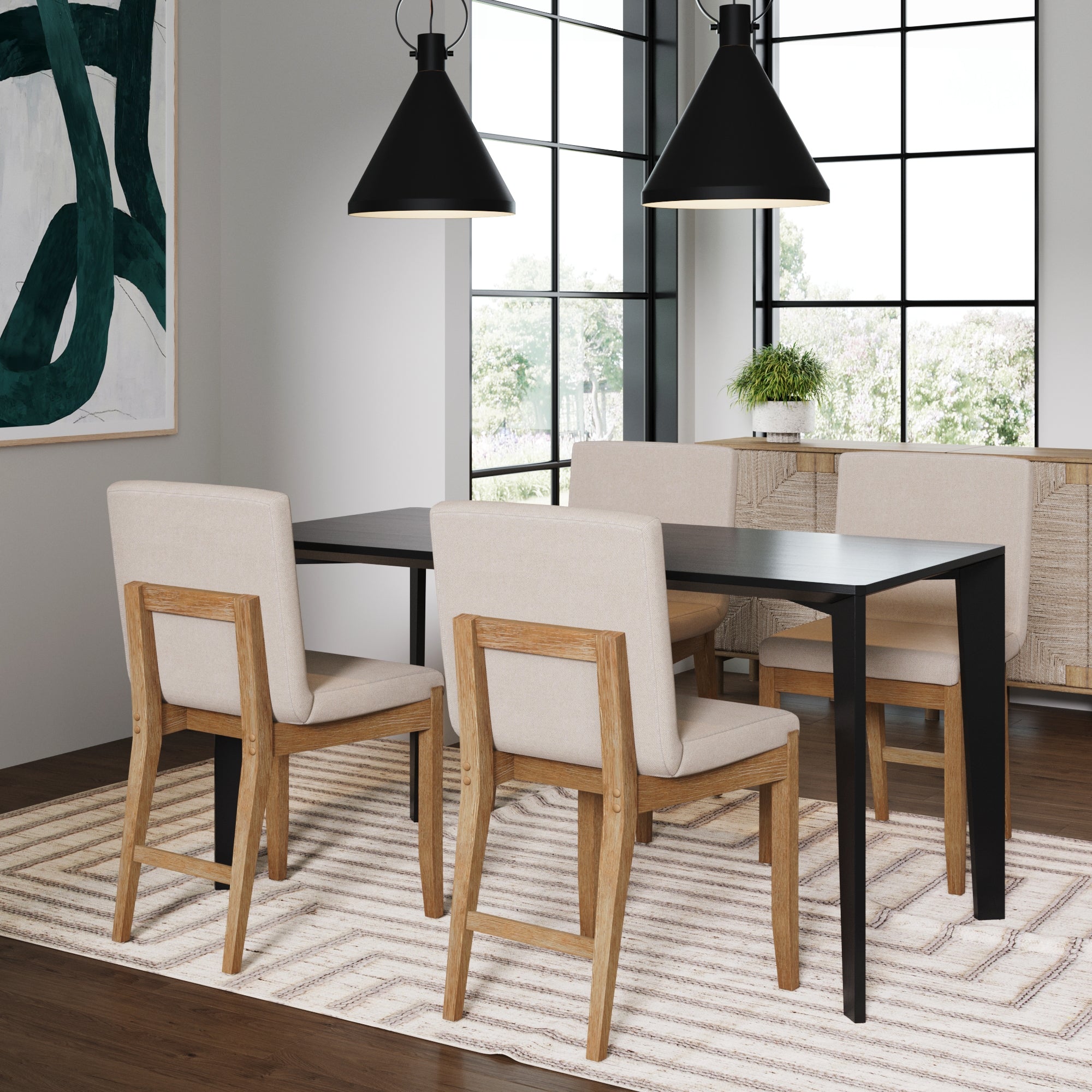 Dining Chairs Light Brown Flax (Set of 4)