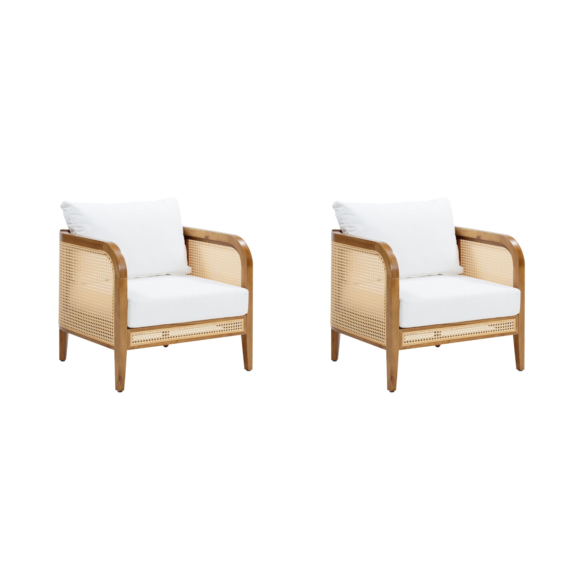 Rattan Outdoor Patio Arm Chairs (Set of 2)