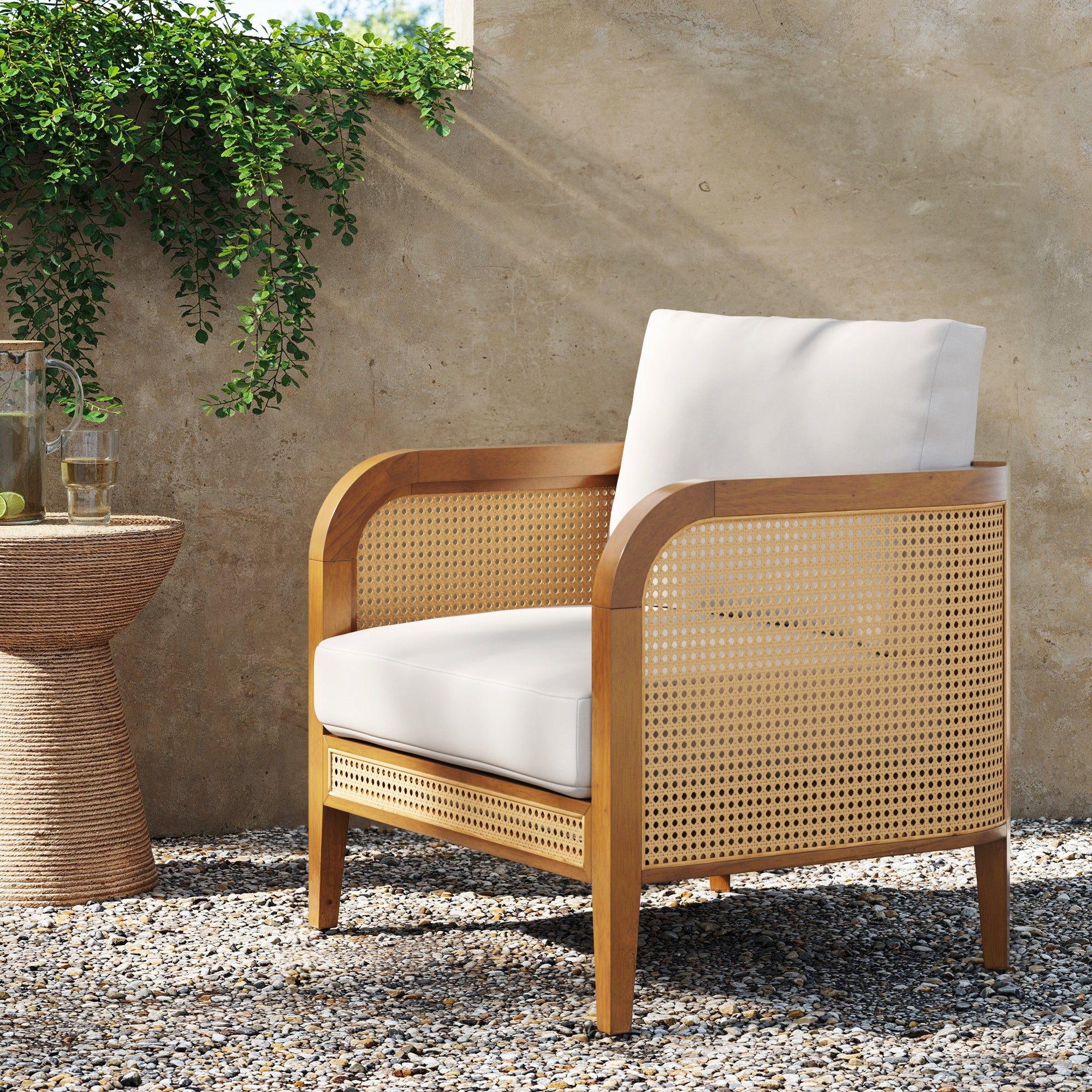 Rattan Outdoor Patio Arm Chairs (Set of 2)