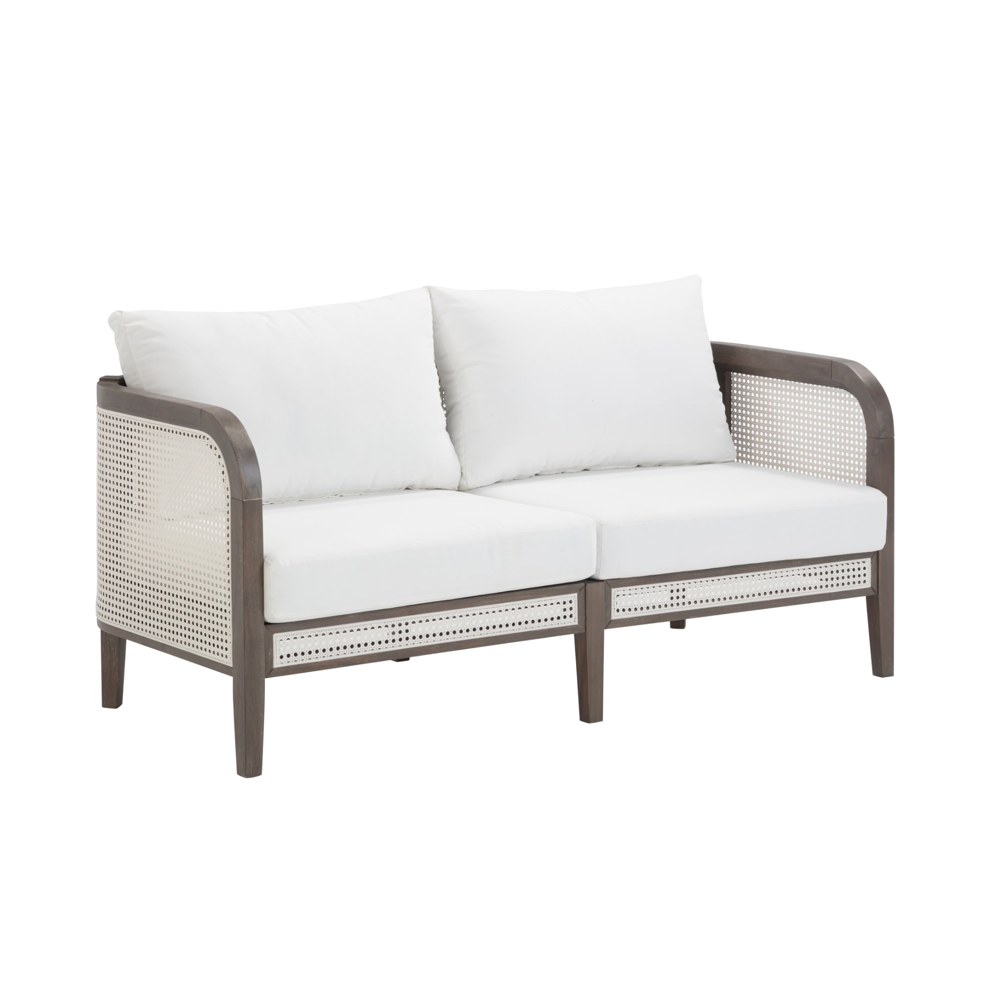 Rattan Outdoor Patio Cushioned Loveseat Graphite