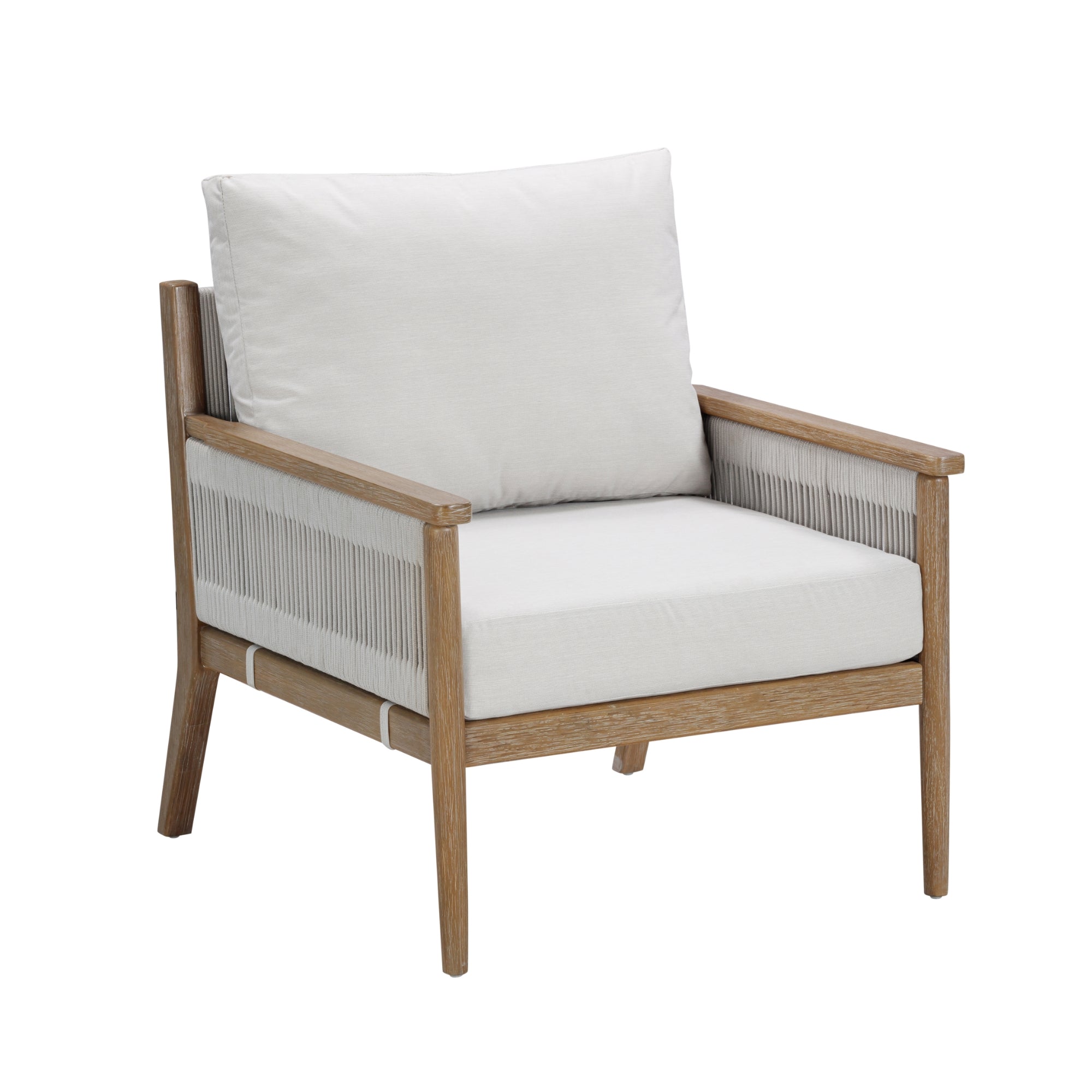 Solid Wood Outdoor Patio Cushioned Arm Chair