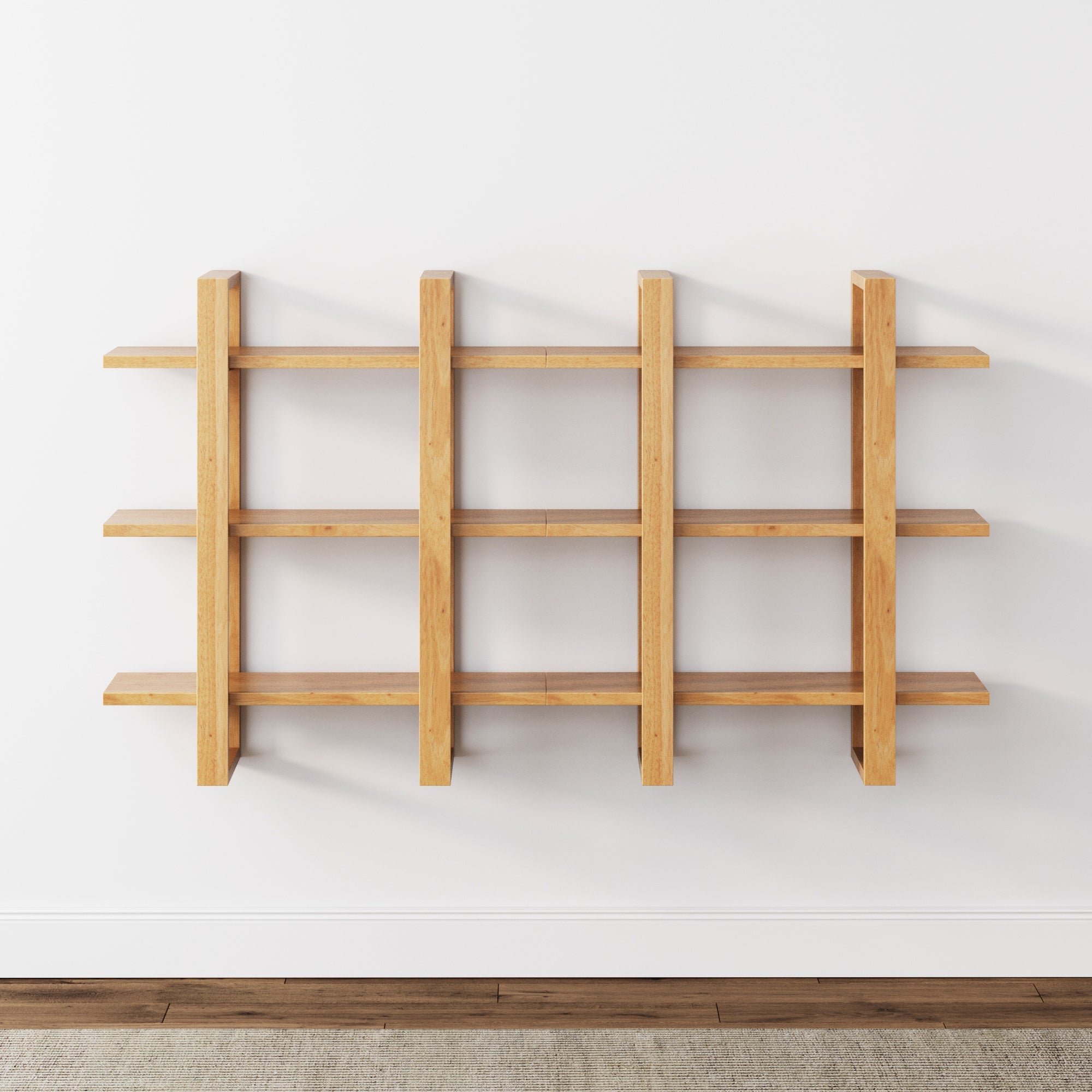 Solid Wood Wall Shelves Warm Pine (Set of 2)